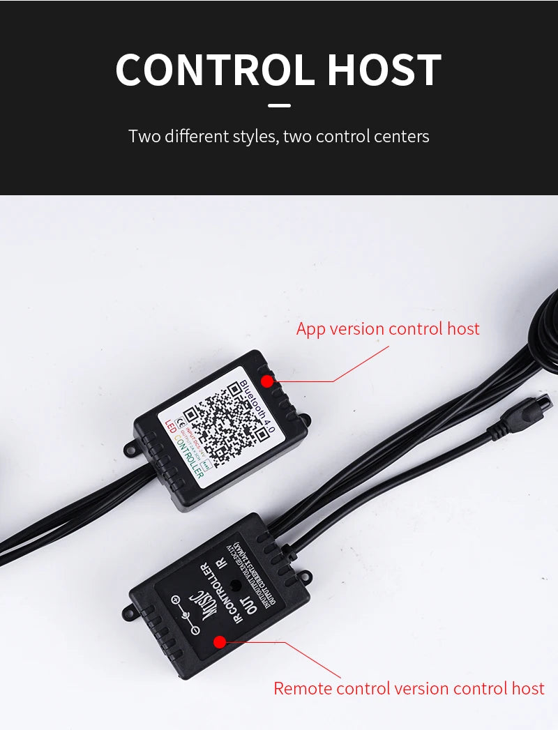 Neon RGB Car Interior Ambient Footwell Light Kit - USB Powered App Control