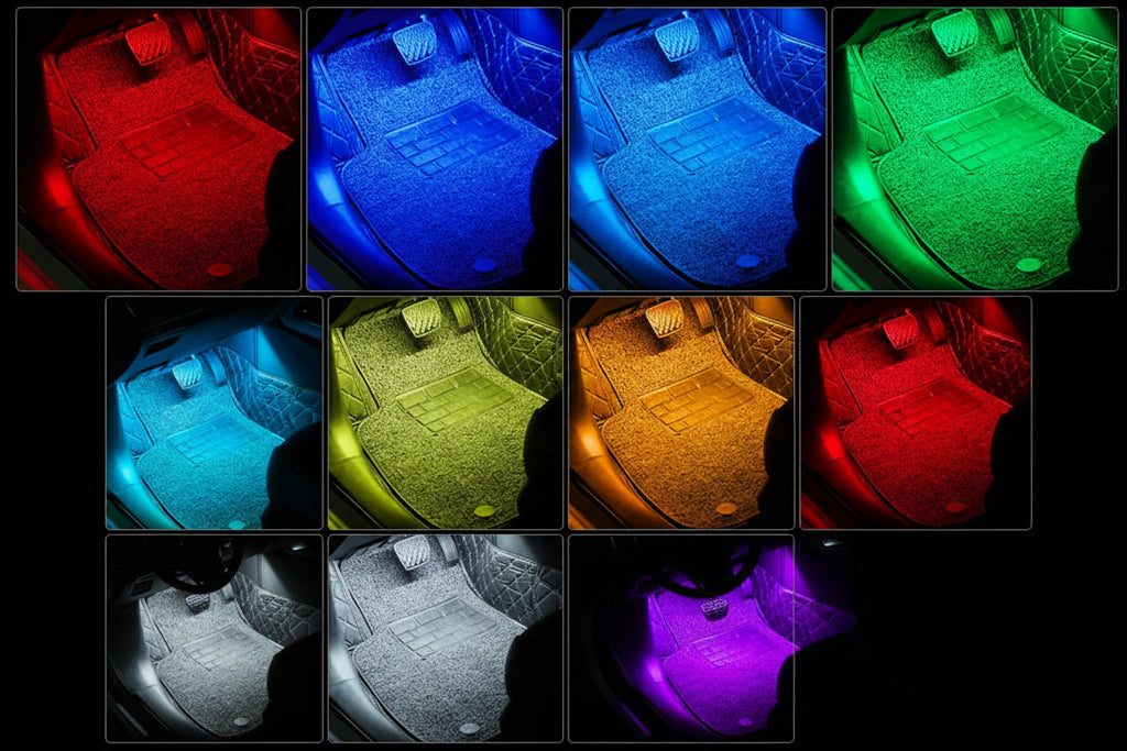 Neon RGB Car Interior Ambient Footwell Light Kit - USB Powered App Control