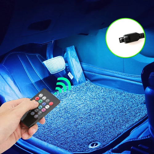 Neon RGB Car Interior Ambient Footwell Light Kit - USB Powered App Control